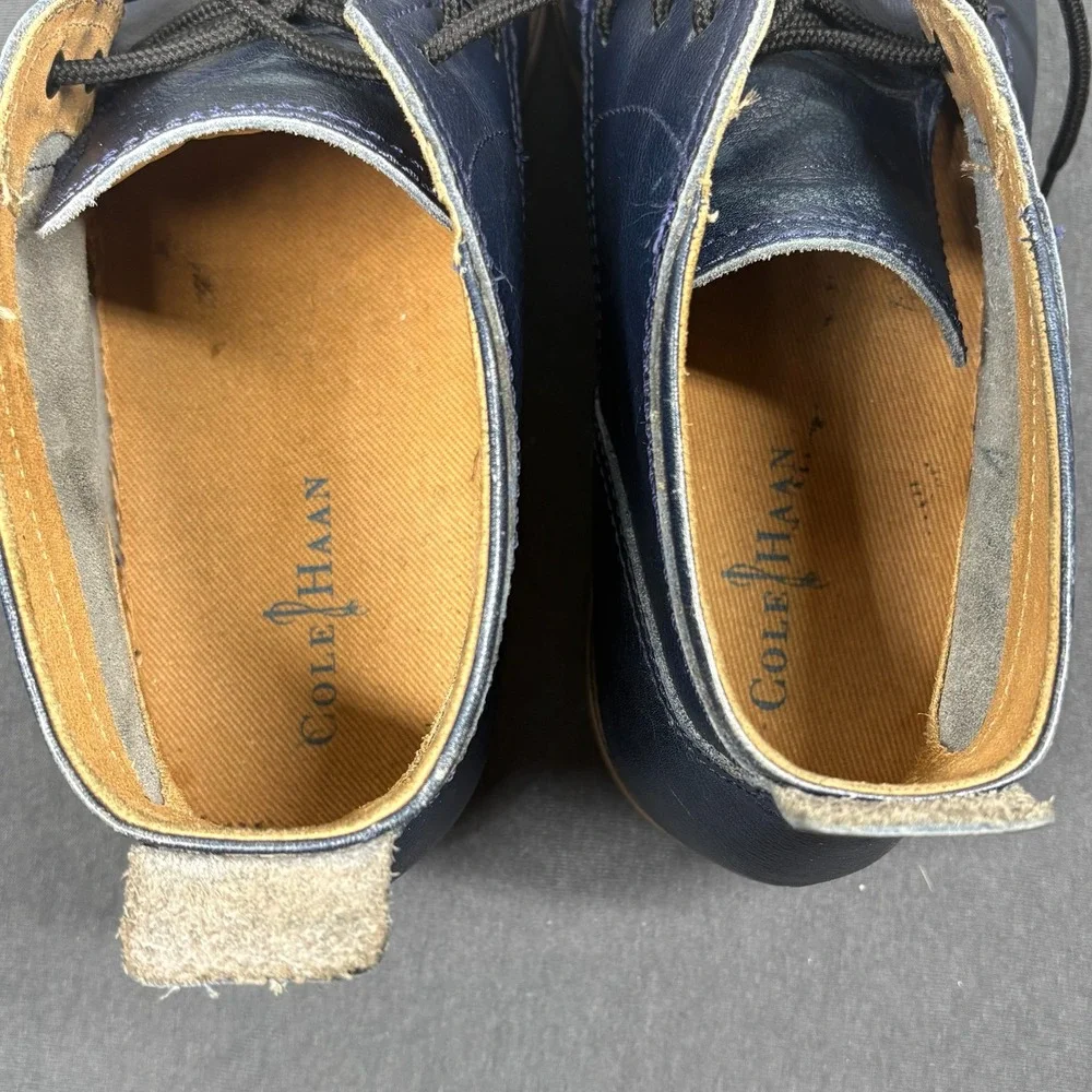 Cole Haan Men Chukka Boot Navy Pebbled Leather 12 Classic Preppy C12272